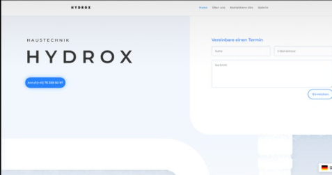Hydrox Haustechnik website homepage