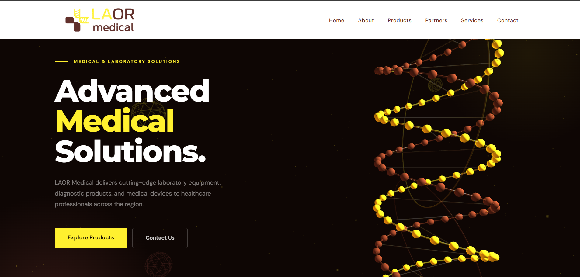 LAOR Medical website homepage