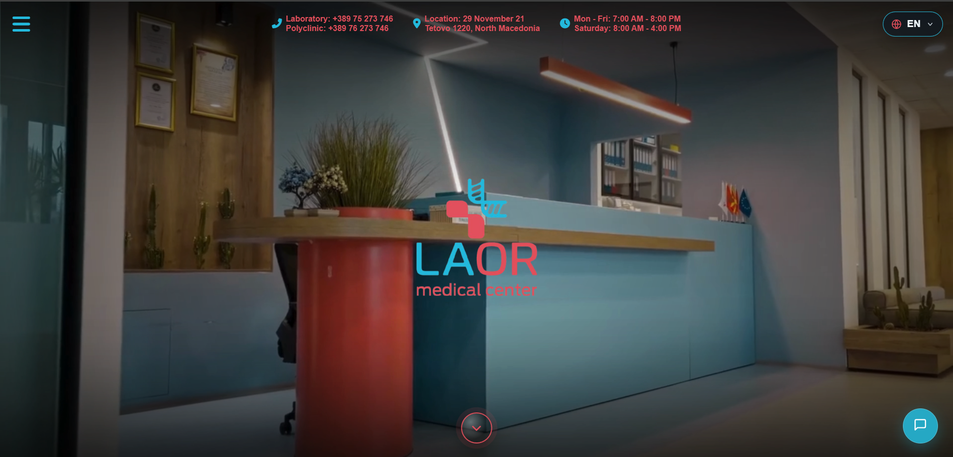 LAOR Medical Center website homepage
